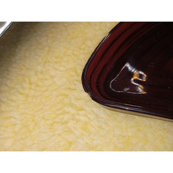 Vintage Royal Ruby Triangle Tray Set Of 4 Anchor Hocking Ruby Red Small Trays - Picture 7 of 8